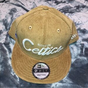 Boston Celtics corduroy tan SnapBack hat New Era NWT NBA